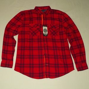RawYarn Red Slimfit Men's Flannel - Medium (NWT)